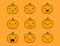 Cute Pumpkin halloween set illustration vector with cartoon pumpkins bundle