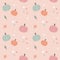 Cute pumpkin pink seamless pattern