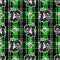 Cute punk skunk with skull on plaid background vector pattern. Grungy alternative checkered home decor with cartoon