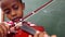 Cute pupil playing violin