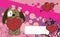 Cute puppie girl cartoon valentine backgorund