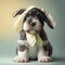 cute puppy baby dog with Easter eggs and Easter outfit AI Generated