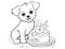 Cute Puppy Birthday Coloring Pages Drawing For Kids