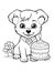 Cute Puppy Birthday Coloring Pages Drawing For Kids