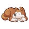 Cute puppy cartoon sleeping