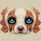 cute puppy face in hand draw tribal style good for customize your design