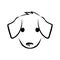 Cute puppy face outline on white