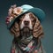 A cute puppy fashion dog, pet portrait in clothing