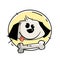 Cute Puppy Illustration Circle Design