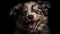 Cute puppy portrait small, fluffy, purebred dog, looking at camera generated by AI