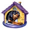 Cute Puppy Rottweiler In Dog House Watercolor Clipart Illustration AI Generative