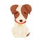 Cute puppy sitting. Vector illustration on white background.