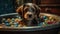 Cute Puppy Taking a Bath in Vintage Clawfoot Tub with Colorful Toys and Towels