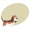 Cute purebred basset hound dog character, cartoon vector illustration