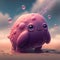 A cute purple blob character. Created with Generative AI