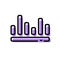 Cute Purple Chart Flat Design Icon For App Label Vector Illustration