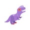 Cute purple dinosaur, funny baby dino cartoon character vector Illustration