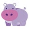 cute purple hippo animal