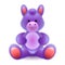 Cute purple horse soft toy isolated on white vector