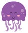 Cute purple jelly fish, illustration, vector