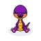 Cute purple little dinosaur cartoon sitting