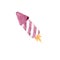 Cute Purple Violet Rocket Firecracker Fireworks Spitdevil Made With Watercolor