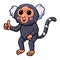 Cute pygmy marmoset monkey cartoon giving thumb up