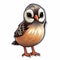 Cute Quail Cartoon Sticker Art With Emily Carr-inspired Style