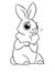 Cute rabbit beautiful cute character coloring page cartoon illustration