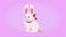 cute rabbit with bow character