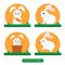 Cute Rabbit or Bunny Vector for icon templates or presentation background