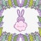 Cute rabbit cartoon animal cloud foliage decoration