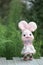 Cute rabbit doll. A soft focus of a cute pink bunny doll with ab