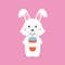 Cute Rabbit Drink Coffee Cartoon