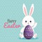 Cute rabbit with egg decoration to event