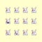 cute rabbit emoticon emoji bundle