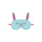 Cute rabbit eye mask for sleeping - light blue face cover with bunny