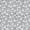 Cute rabbit face pattern. Seamless hand drawn background.