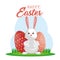 Cute rabbit happy easter