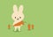 Cute rabbit harvesting carrots vector