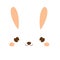 Cute rabbit. Kawaii Bunny. Sweet little Hare. Cartoon animal face for kids, toddlers and babies fashion