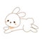 Cute rabbit. Kawaii Bunny. White hare jumping. Cartoon animal character for kids, toddlers and babies fashion