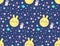 Cute rabbit moon space background illustration conceptual vector