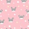 Cute rabbit and mouse, rodent animal, baby seamless pattern, pajamas adorable concept for kids background texture vector cartoon