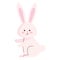 cute rabbit pink seated