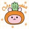 Cute rabbit wear carrot hat costume on white background.Pet animal character cartoon