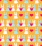 Cute rabbits and love pattern seamless. Hares and heart background. Baby fabric texture