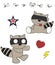 Cute raccoon baby cartoon expression set6