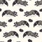 Cute raccoon cartoon seamless  pattern. Hand drawn urban wildlife tile