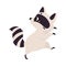 Cute Raccoon Character with Ringed Tail Sneaking Vector Illustration